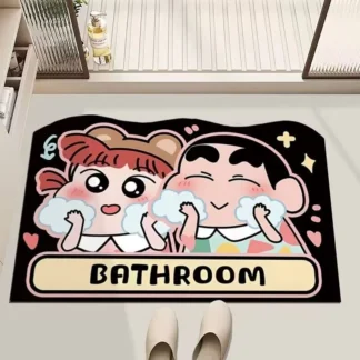 Alfombra absorbente de baño de barro de diatomeas de dibujos animados