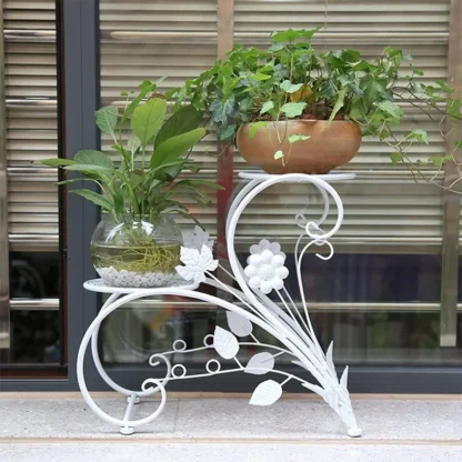 Soporte para plantas, soporte para maceta, estante de Metal para flores, macetero de hierro para interiores y exteriores, estante de exhibición para Patio, jardín, balcón, decoración de entrada
