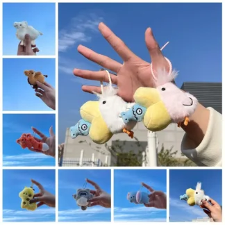 Juguete de dibujos animados gorro ojos Animal colgante suave elefante muñeco de peluche llavero jirafa mochila decoración bolsa de dibujos animados encantos estudiante