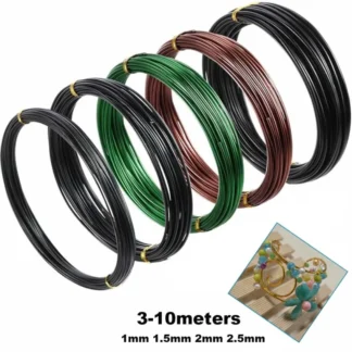 Rollos de alambre de aluminio para manualidades de joyería de 1-2,5 mm, alambre de metal flexible de 3 a 10 m para bricolaje, manualidades florales artísticas, abalorios y fabricación de modelos
