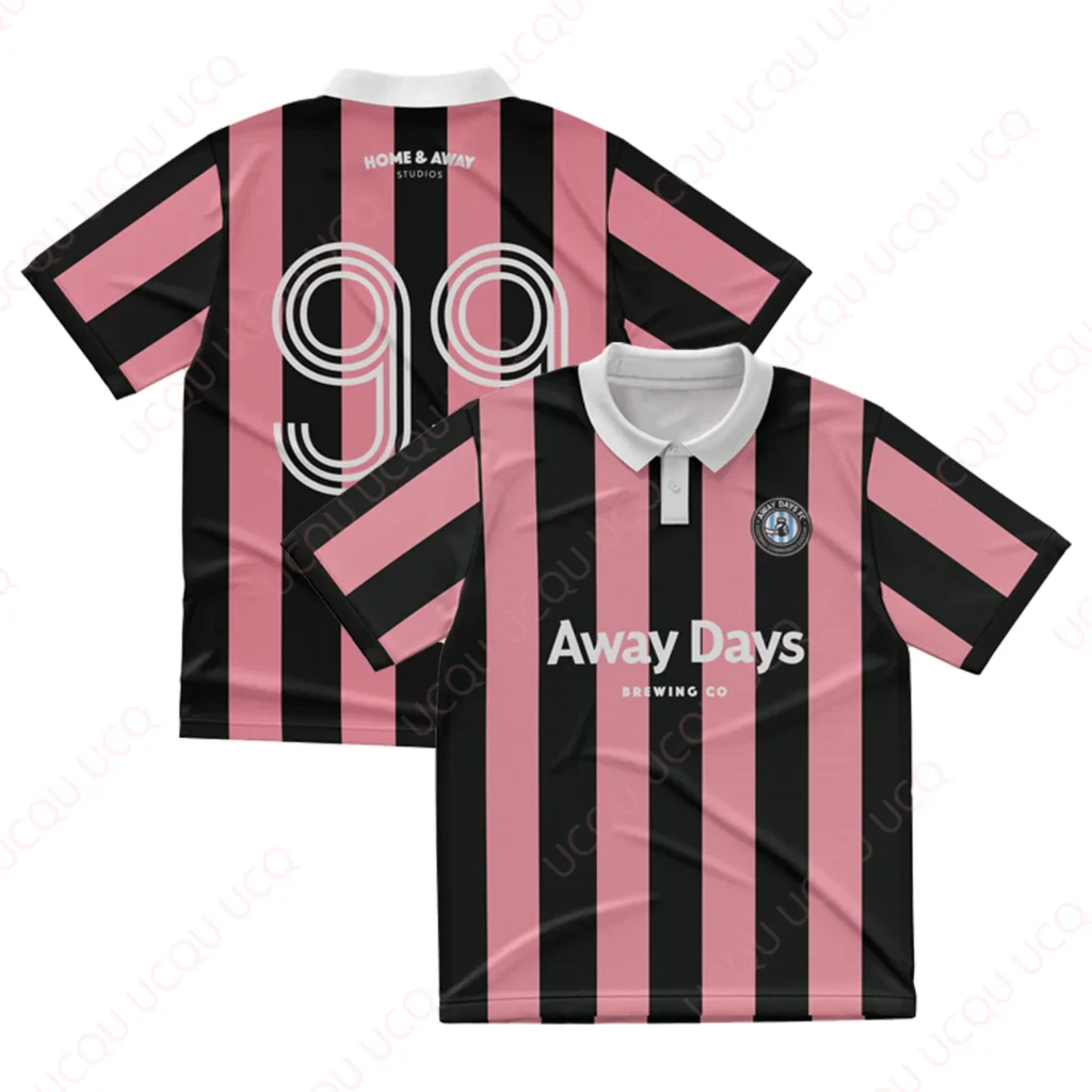 Away Days FC Jersey rosa La más nueva camiseta de secado rápido al aire libre Camiseta clásica de verano Camiseta de ejercicio suelta para adultos y niños