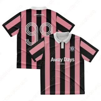 Away Days FC Jersey rosa La más nueva camiseta de secado rápido al aire libre Camiseta clásica de verano Camiseta de ejercicio suelta para adultos y niños