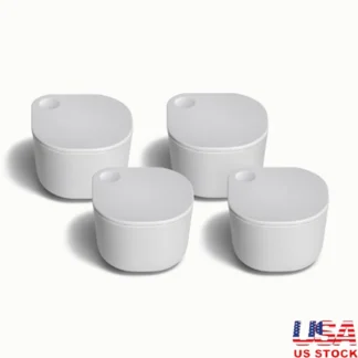 Juego de contenedores de almacenamiento de alimentos de vidrio recubierto de cerámica, apto para microondas, sin BPA, apto para lavavajillas, apósitos para salsas perfectos, 4 Uds.