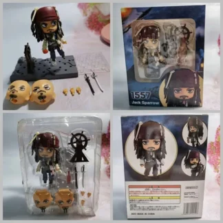 Dibujos animados Anime Piratas del Caribe figura de vinilo muñeca versión Q Clay Man 1557 #   Jack Captain modelo muñeca decoración juguetes hechos a mano