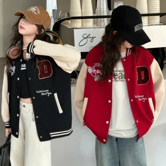 Chaqueta informal de primavera y otoño para niña, uniforme de béisbol a la moda, Top para 5 6 7 8 9 10 11 12 13 14 años, abrigo Spoty