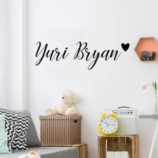 Papel tapiz creativo personalizado con nombre, estilo romántico, decoración artística, pegatina de pared, pegatinas removibles para pared, papel tapiz Diy para sala de estar D, 1 ud.