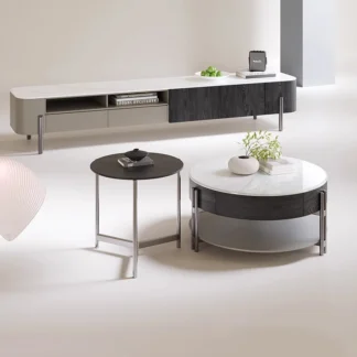 Soporte de TV italiano de alta calidad, mueble moderno de lujo montado, mesa central de sala de estar de madera moderna de calidad
