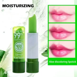 Aloevera-bálsamo labial que cambia de Color, lápiz labial hidratante, resistente al agua, de larga duración, cuidado de labios cambiable colorido
