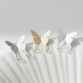 4 Uds. Pendientes delicados de mariposa para hacer joyas, componentes para pendientes, accesorios chapados en oro de 14k de latón DIY 17*16mm