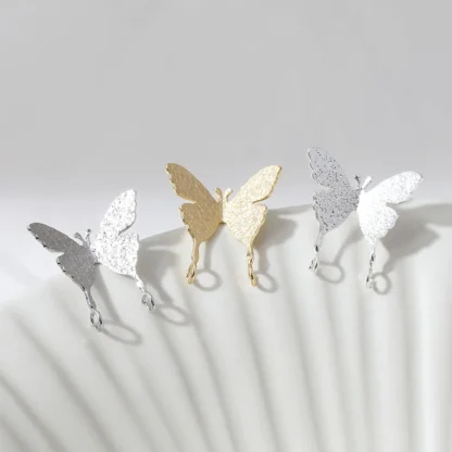 4 Uds. Pendientes delicados de mariposa para hacer joyas, componentes para pendientes, accesorios chapados en oro de 14k de latón DIY 17*16mm