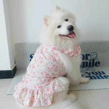 Vestido Floral para perros grandes, ropa transpirable para perros medianos y grandes, disfraz suave para mascotas, ropa para cachorros, ropa para mascotas