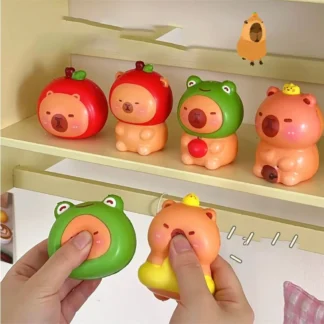 Lindo juguete sensorial Capybara juguete para apretar PU Fidget juguete de dibujos animados Fidget juguete de rebote lento 3D pellizco juguete de descompresión chico