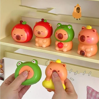 Lindo juguete sensorial Capybara juguete para apretar PU Fidget juguete de dibujos animados Fidget juguete de rebote lento 3D pellizco juguete de descompresión chico