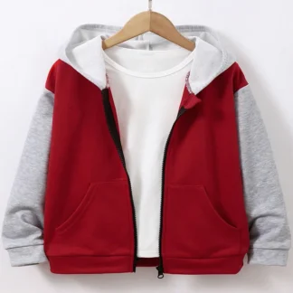 Sudadera con capucha con cremallera para niños, abrigo de Color frío y cálido, ropa de fiesta de cumpleaños, ocio diario, Otoño e Invierno