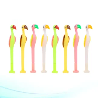 8 Uds. Bolígrafos de Gel con forma de flamenco, papelería, tinta creativa negra para modelado de estudiantes