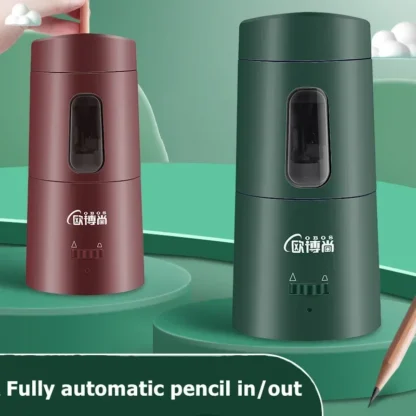 Sacapuntas eléctrico completamente automático, carga USB, afilado rápido, lápices de bocetos de colores, suministros escolares para estudiantes, papelería