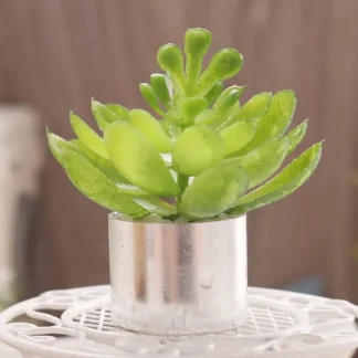 Mini maceta dorada y plateada, simulación en miniatura de plantas suculentas, juguete para jugar, casa de muñecas, habitación, accesorios artísticos para jardín, 1 Uds.