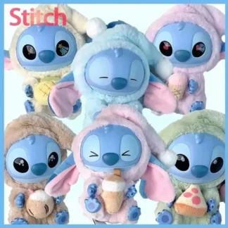 2025 Miniso Stitch Eat Some Thing Before Sleep Series Caja ciega de vinilo Bolsa Colgante Linda muñeca Juguete misterioso Regalo sorpresa de cumpleaños