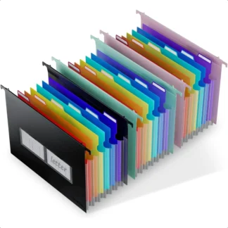 Carpetas de archivos colgantes expandibles de plástico 7 innovadores 1,2 bolsillos de acordeón pestañas multicolores de gran capacidad tamaño carta para archivar