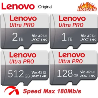 Tarjeta de memoria Lenovo Nano MicroSD de 2TB y 1TB, 512GB, 128GB, la más pequeña del mundo para cámaras/drones ocultos, 100MB/s y resistente al agua
