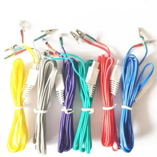 Cables de salida KWD808I, dispositivo de terapia de pulso, Cable de salida, Clip de cocodrilo, accesorios de 1,5 m, Cables de aguja, parche de acupuntura, 4 Uds.