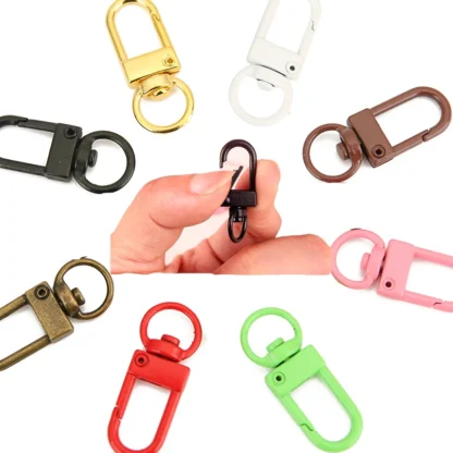 10 Uds. Llaveros giratorios de aleación de Metal, accesorios para llaveros, cierres de langosta de 3,2 cm, ganchos de hebilla, llavero, fabricación de joyas