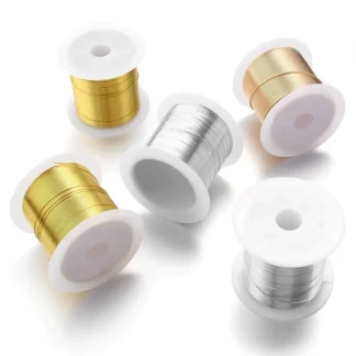 Alambre para cuentas de joyería de 0,3-1,0mm, alambre de cobre resistente al deslustre para pulseras, collares, suministros para fabricación de joyas artesanales
