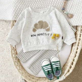 Ropa para bebés, conjuntos de otoño para bebés, pantalones superiores con bonitos pan de dibujos animados, traje para niños pequeños de manga larga/2 uds., sudadera para niñas recién nacidas