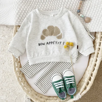 Ropa para bebés, conjuntos de otoño para bebés, pantalones superiores con bonitos pan de dibujos animados, traje para niños pequeños de manga larga/2 uds., sudadera para niñas recién nacidas