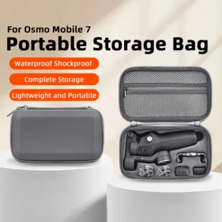 Carrying Case for DJI Osmo Mobile 7/7 Pro Protective Handbag Shockproof Handheld Gimbal Portable Bag Waterproof with Mesh Pocket