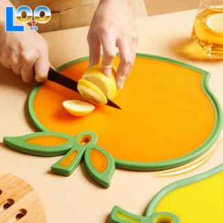 Bloque de corte de alimentos con forma de fruta creativa, rebanadas de verduras, tablas de cortar, Material PP, herramientas de cocina para picar Flutto, utensilios de cocina