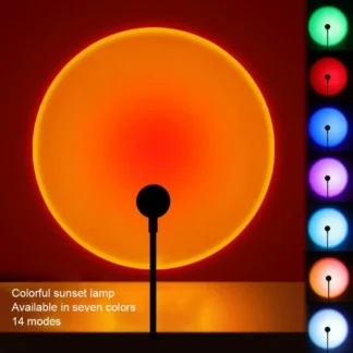 Lámpara USB de puesta de sol con proyector LED de arcoíris - Luz nocturna de neón para fotografía y decoración del hogar