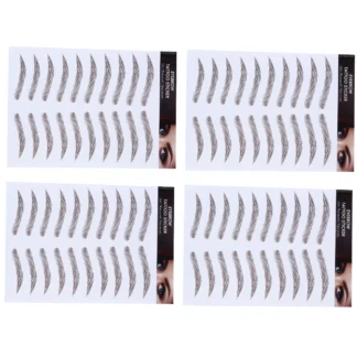 4 Uds pegatinas para cejas cejas postizas marrones plantillas de cosméticos reutilizables 6D pegatinas para cejas similares al cabello papel de tatuaje