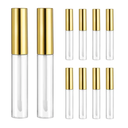 Botella de subembalaje higiénico de tubo vacío para brillo de labios, contenedor transparente Circular duradero de moda para uso en viajes, 10 Uds.