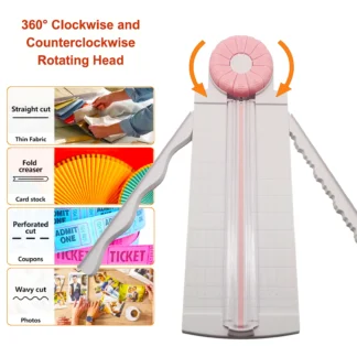 Cortador de encaje para papel ancho A5/A4/A3 con 2 reglas plegables extendidas, cortador de papel artesanal con bordes ondulados de 12 estilos con medidas