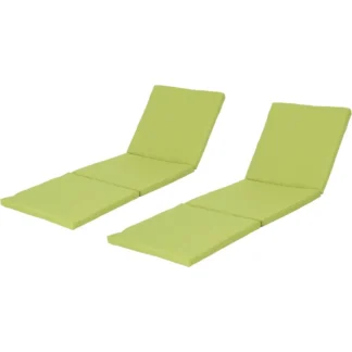 Jamaica Cojines para chaise lounge resistentes al agua para exteriores, juego de 2 piezas, verde