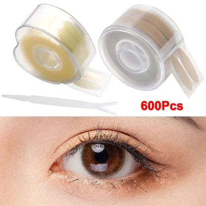 Pegatinas invisibles para párpados dobles, cinta autoadhesiva para párpados, maquillaje transparente/Beige, herramienta adhesiva para ojos grandes, 600 piezas