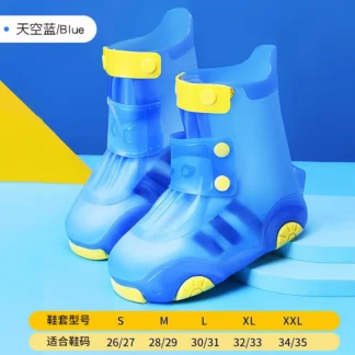 Funda impermeable para botas de lluvia para niño y niña, antideslizante, gruesa, antideslizante, para día lluvioso, cubierta para pies, fundas de silicona para zapatos de bebé