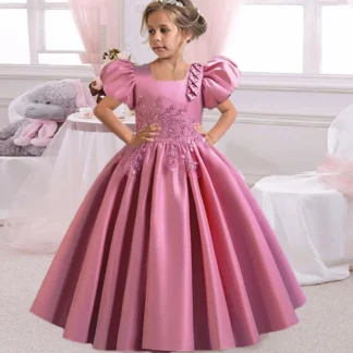 Vestido negro de lentejuelas para niñas, vestido de manga larga para fiesta de cumpleaños, comunión, baile, boda, dama de honor