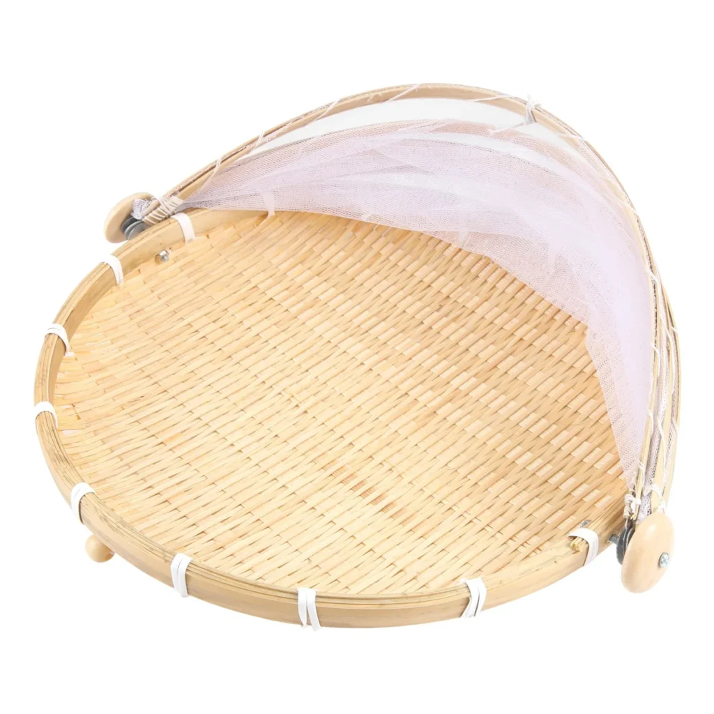 Cesta tejida a mano para tienda de comida, bandeja de malla para almacenamiento de pan, fruta y verdura, atmósfera Simple, cubierta de red para Picnic al aire libre