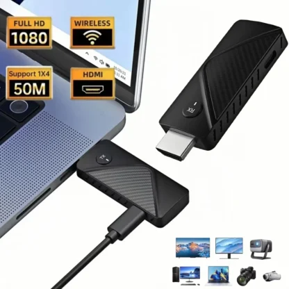 Kits receptor y transmisor de vídeo HDMI inalámbrico de 50M, adaptador extensor HDMI, Dongle de TV Stick 1080P para proyector, Monitor, PC y portátiles