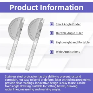Buscador de ángulo de cuchillo de A37T-15-120 grados y Kit transportador de 180 grados, calibre cónico, medidores de ángulo, herramienta de medición de regla