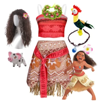 Disfraz de Moana de aventura en el océano para niñas, disfraz de fiesta de Carnaval, ropa de Navidad de princesa Vaiana polinesia Moana