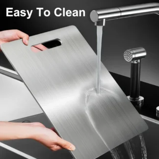 Tabla de cortar de doble cara de acero inoxidable de primera calidad, tabla para amasar masa antibacteriana antideslizante para cocina, frutas y verduras