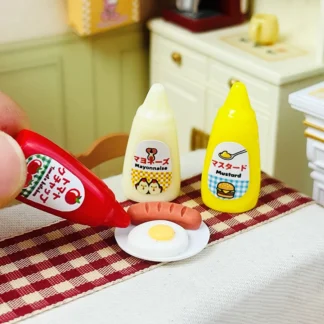 Piezas Mini decoración de comida para casa de muñecas, mermelada en miniatura y juguetes para juego de imitación de ketchup
