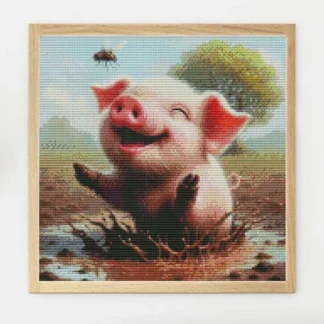 Momoart bordado cerdo viñetas de animales costura artesanía Kits de punto de cruz decoración de pared regalo para niños