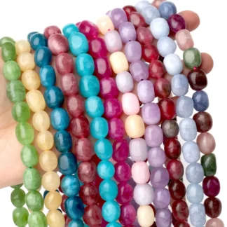 Cuentas de piedra de Jade morganita ovalada Irregular Natural, cuentas de ágata de cuarzo citrinas para la fabricación de joyas, cuentas espaciadoras de pulsera DIY, 9x11mm