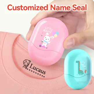 Sello personalizado con nombre de estudiante: sello impermeable personalizado con tinta que no se decolora, regalo duradero para viajes para niños y escolares