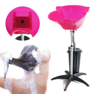 Fregadero portátil inclinable para champú, fregadero para lavado de cabello, altura ajustable, lavabo profundo para salón, lavabo con drenaje para barbería