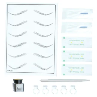 Juego de cejas, juego de Microblading para cejas, juego de lápices para cejas, juego de bolígrafos manuales para cejas, Kit de piel para práctica de cejas